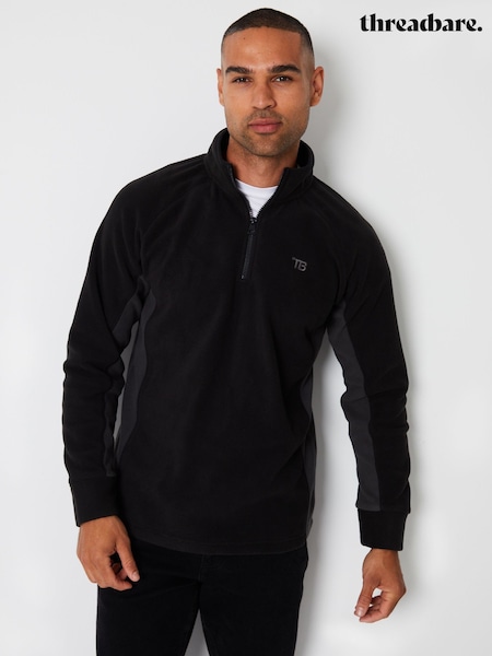 Musta - Threadbare Contrast Side Panel Quarter Zip Fleece (333717) | €22