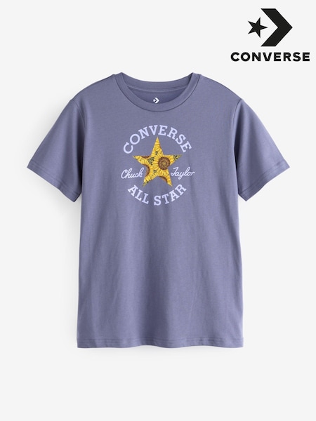 Albastru - Tricou grafic Converse Patch 100% bumbac (333967) | 95 LEI