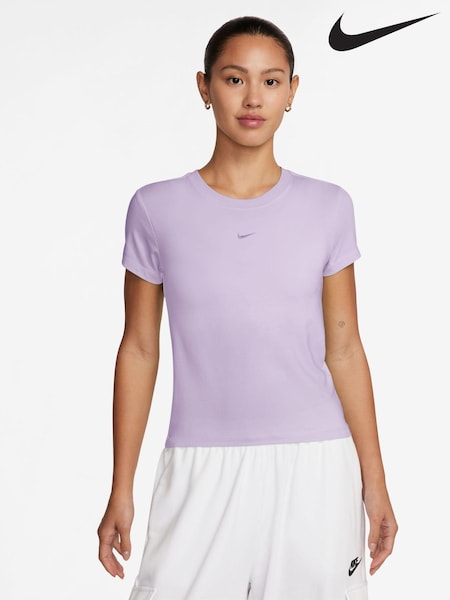 Nike Purple Chill Knit Mod Crop T-Shirt (333971) | €21