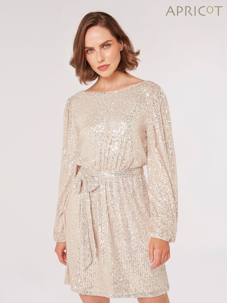 Apricot Cream Sequin Batwing Dress (334377) | €26
