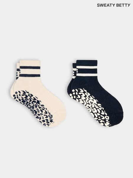 Blå - Sweaty Betty Mini Pilates Rundhalset Gripper-sokker med design med dyr, 2 pakke