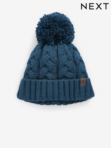 Petrolblau - Knitted Cable Pom Hat (1-16yrs) (334410) | 5 € - 8 €