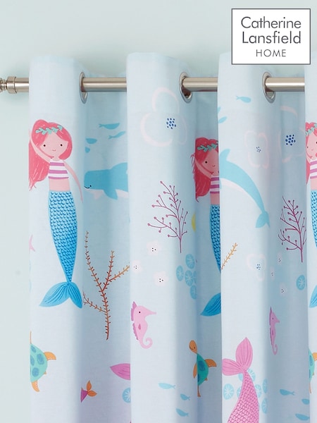 Catherine Lansfield Blue Mermaid Reversible Lined Eyelet Curtains (334420) | R$ 495