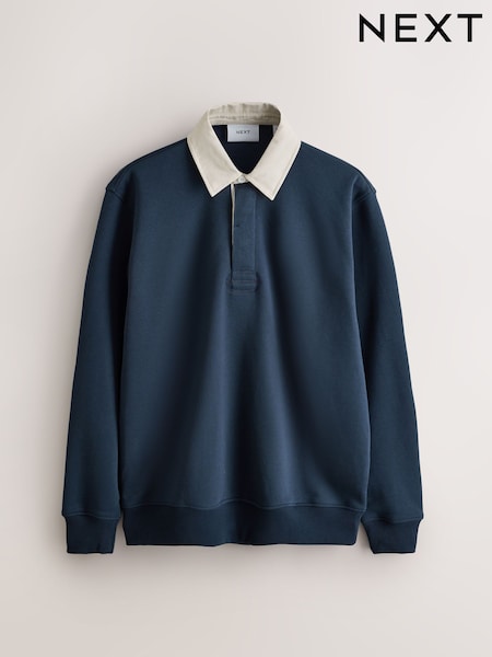 Navy Blue - Regular Rugby Polo Sweatshirt
