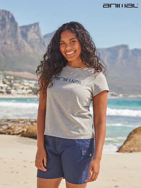 Animal Grey Womens Marina Logo 100% Cotton T-Shirt (334909) | AED58