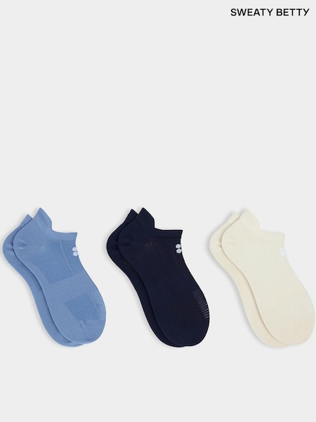 Blue - Sweaty Betty Lightweight Trainer Socks 3 Pack