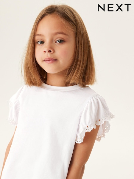 Bela - Broderie Frill Sleeve T-Shirt (3-16yrs) (335255) | € 6 - € 10