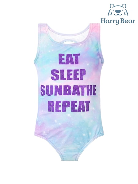 Harry Bear Blue Galaxy Print Slogan Swimsuit (335337) | €21.50