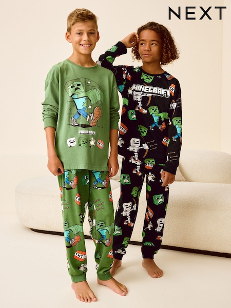 Black/Green Minecraft License Pyjamas 2 Pack (5-16yrs) (335360) | 148 QAR - 193 QAR
