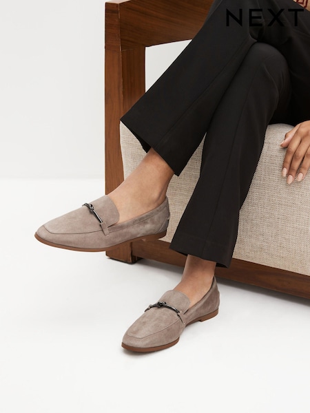 Sand Forever Comfort® Leather Knot Hardware Loafers (335401) | 156 QAR