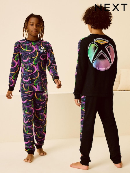 أسود/وردي - Xbox - 2 Pack Long Sleeve Pyjamas (5-16yrs) (335446) | ‏103 ر.ق. - ‏135 ر.ق.