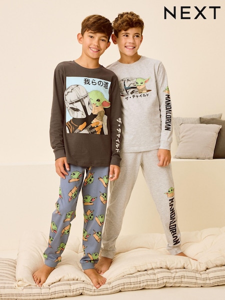 Grey Mandalorian 100% Cotton Long Sleeve Pyjamas 2 Pack (3-14yrs) (335482) | €31 - €41