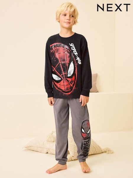 Black/Grey Spiderma Single Long Leg Pyjamas (3-16yrs) (335546) | 79 QAR - 109 QAR