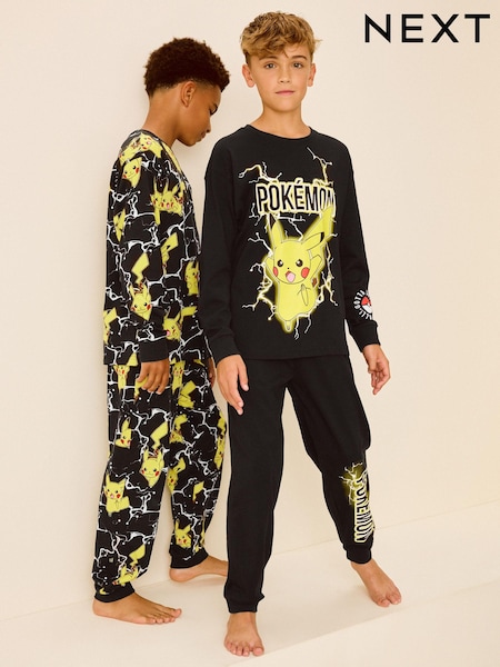 Pokémon Yellow/Black Long Sleeve Pyjamas 2 Pack (4-16yrs) (335551) | 148 QAR - 193 QAR
