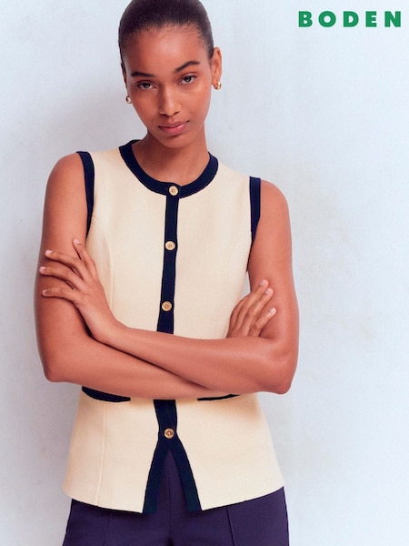Cream - Boden Crew Neck Milano Waistcoat