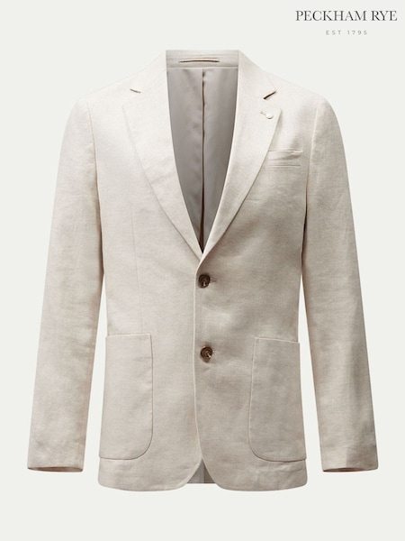 Natural - Regular Peckham Rye Linen Mix Travel Blazer
