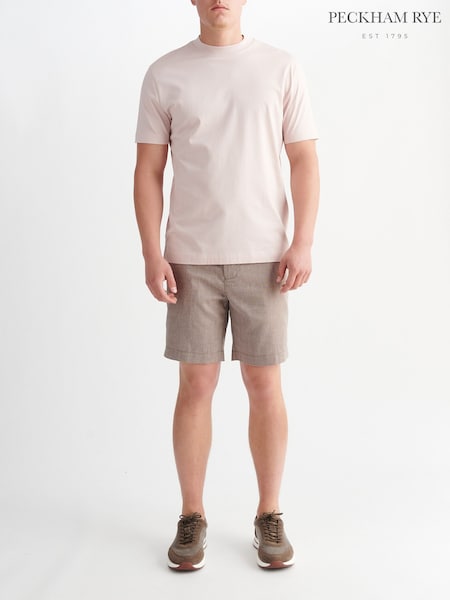 Brown - Regular Peckham Rye Comfort Linen Mix Bermuda Shorts