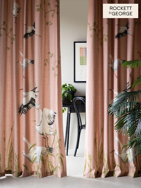 Rockett St George Pink Eyelet Cranes Curtains (336383) | €122 - €314