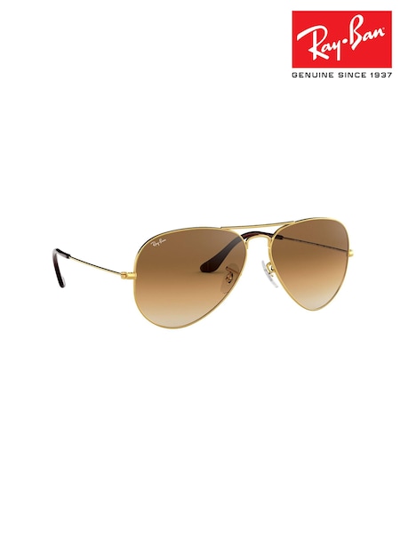Ray-Ban Gold Aviator Large Metal Sunglasses (336446) | AZN 411