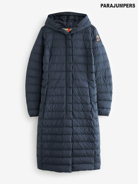 Parajumpers Navy Omega Super Light Weight Long Puffer Coat (336902) | ₪2,565