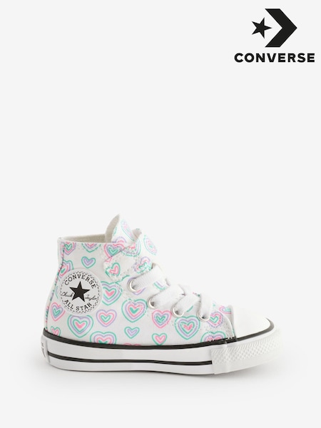 Converse Pink Chuck Taylor Rainbow Heart 1V Infant Trainers (337294) | € 29