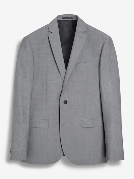 Light Grey Regular Fit Signature Tollegno Italian Wool Suit Jacket (337544) | €72