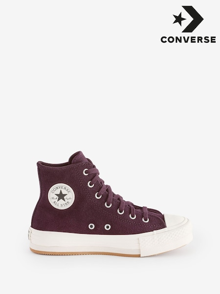 Converse Pink Burgundy Suede Lift Trainers (337591) | €79