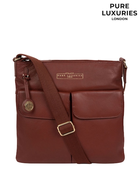 Pure Luxuries London Soames Leather Cross Body Bag (337739) | ₪246