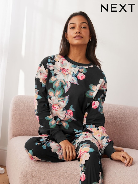 Črna cvetlična - Supersoft Cosy Pyjamas (337909) | € 13