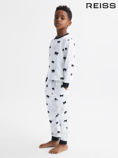 Reiss Bernard Slim Fit Cotton Motif Pyjama Top (337975) | 225 zł