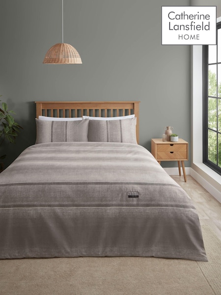 Catherine Lansfield Grey Denim Duvet Cover and Pillowcase Set (338117) | €21 - €34