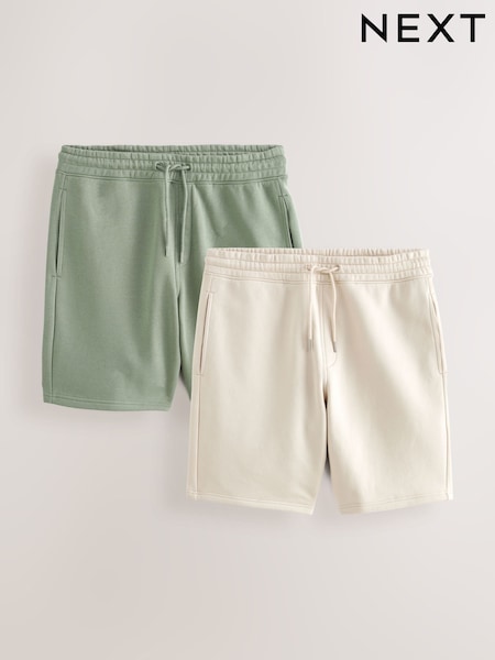 Stone/Khaki Green Soft Fabric Jersey Shorts 2 Pack (338653) | $56