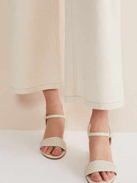 Phase Eight Cream Leather Plait Strap Wedge Sandals (338929) | €63