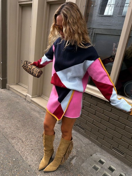 Pink - Never Fully Dressed Argyle Knit Jumper