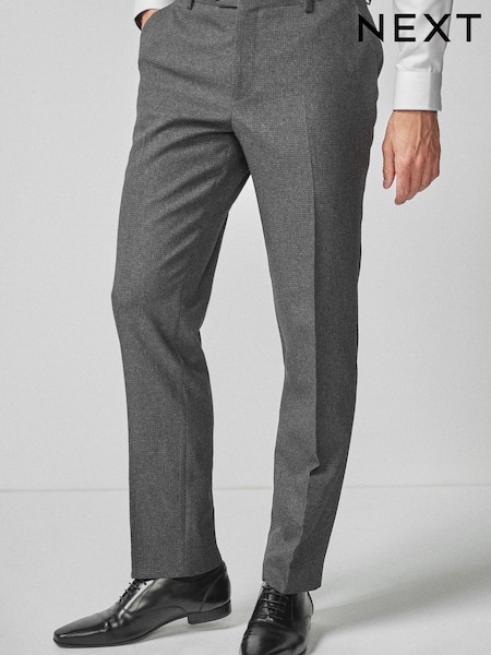 Grey Tailored Fit Puppytooth Suit: Trousers (339307) | €12