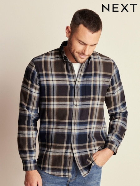 Navy Blue Check Long Sleeve Shirt (339822) | € 9