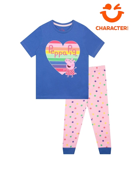 Character Blue/Pink Peppa Pig Long 100% Cotton Pyjamas (340280) | 47 QAR