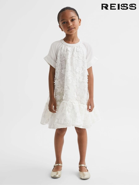 Reiss Ivory Theo 9-13 yrs Embellished Flared Dress (340577) | €49