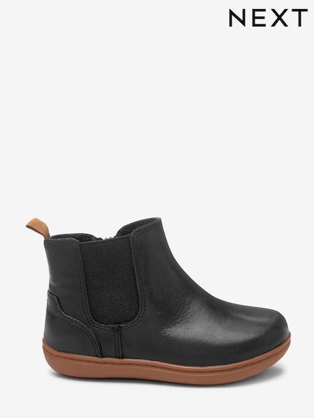 Black Wide Fit (G) Leather Ankle Boots (340701) | €14.50 - €17.50