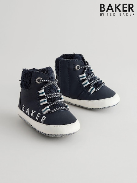 Baker By Ted Baker Boys Navy Borg Trim Boots (340717) | ‏101‏₪