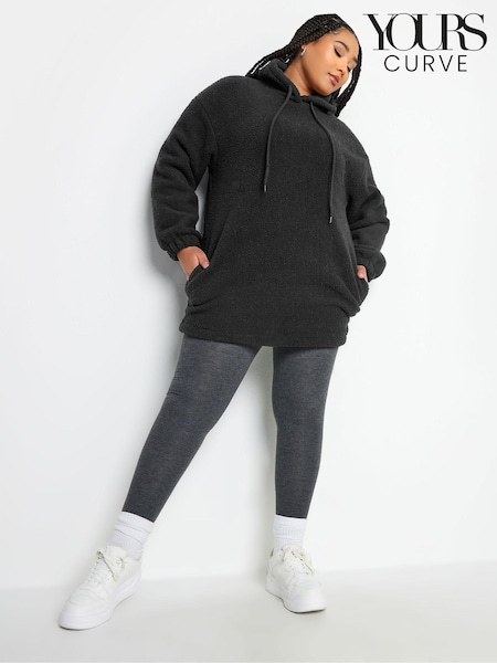 Yours Curve Black Teddy Hooded Sweatshirt (340865) | €19