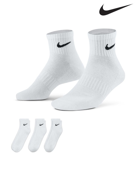Alb - Gleznă - Pachet 3 de șosete Nike Everyday Cushioned Crew (340885) | 104 LEI