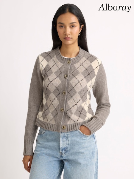 Crème de chameau - Cardigan Albaray Argyle