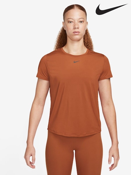 Nike Rust Brown One Classic Dri-FIT Short Sleeve Top (341739) | €22