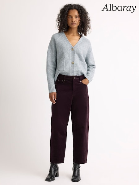 Burgundy Red - Albaray Cord Barrel Trousers