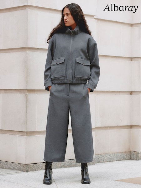 Gris - Albaray Wide Barrel Trousers