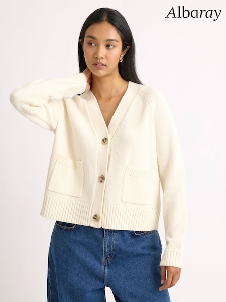 Cream - Albaray Relaxed V-neck Cardigan