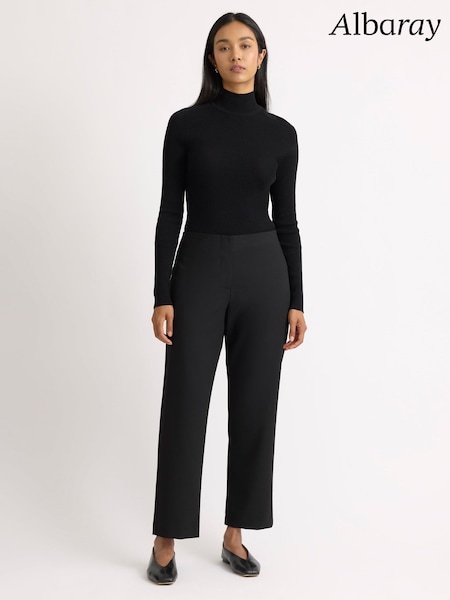 Black - Albaray Tailored Straight Leg Trousers