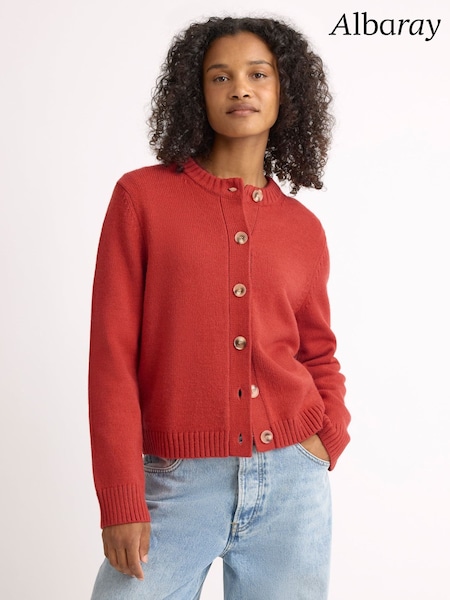 Orange - Albaray Crew Neck Cardigan