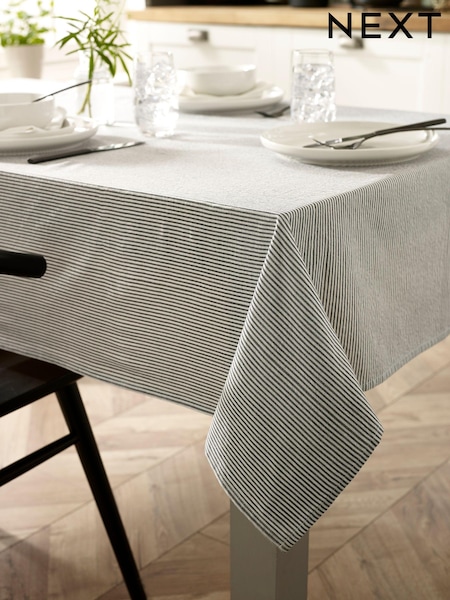 Charcoal Grey Bronx Stripe 100% Cotton Table Cloth (342529) | € 25 - € 33